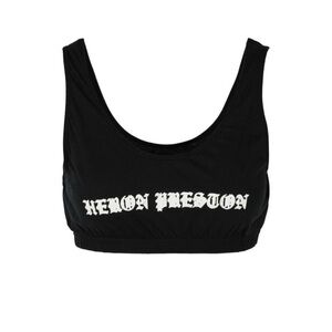 Heron Preston Black Crop Top with White Logo
